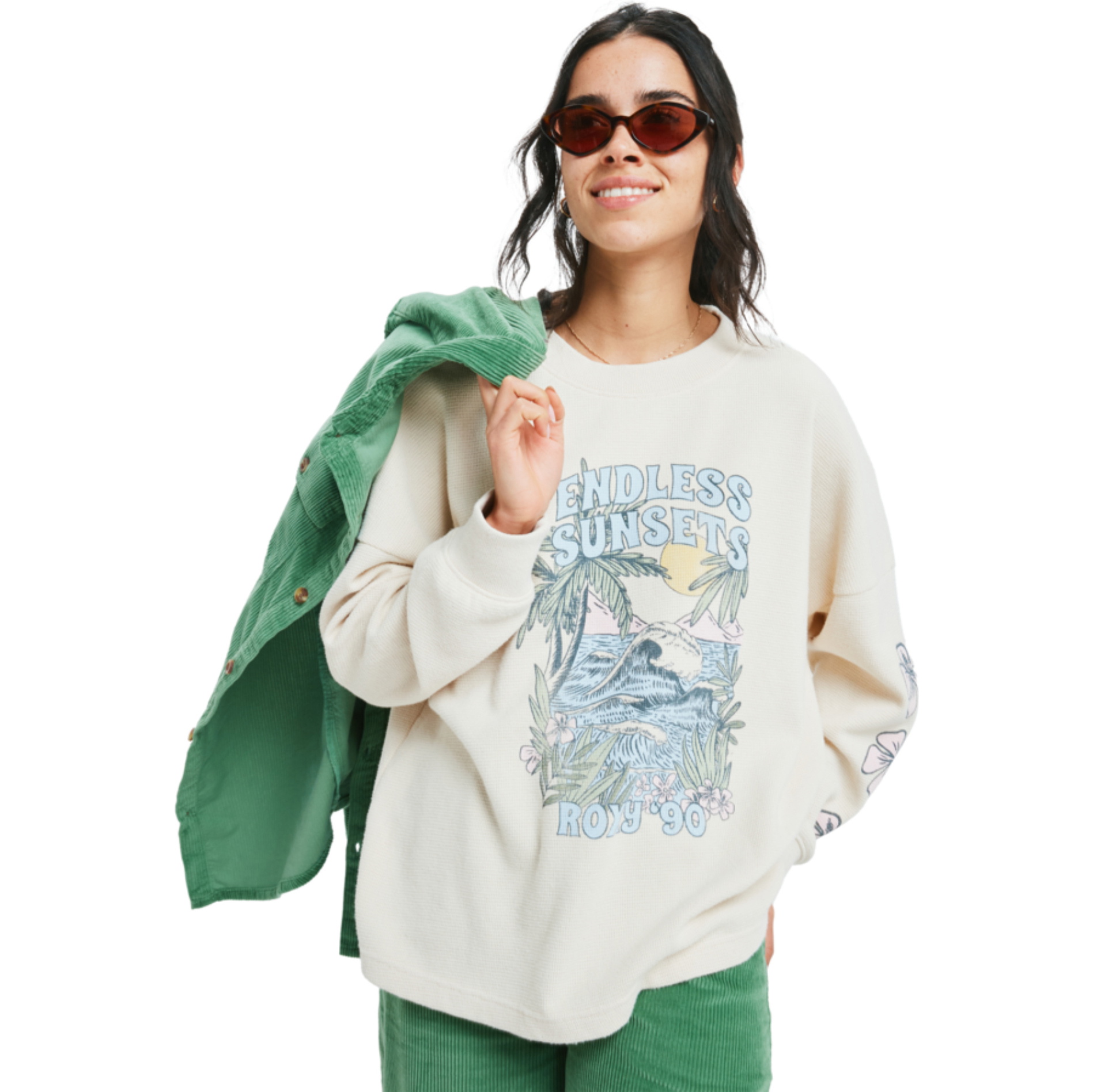 2025 Roxy Womens Eastside Midweight Long Sleeve T-Shirt ERJKT04357 - Parchment